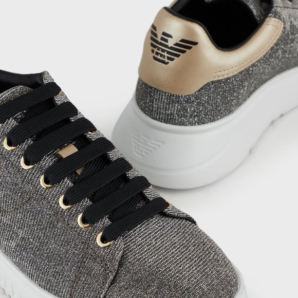 EMPORIO ARMANI  Sneakers in shimmering, leopard - Picture 2 of 4